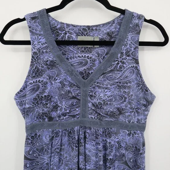 Athleta Paisley Dress Womens S Purple Boho Feminine Active Casual Beach Hippie - Picture 5 of 16